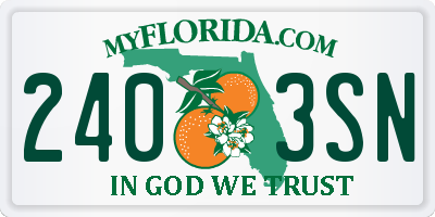FL license plate 2403SN