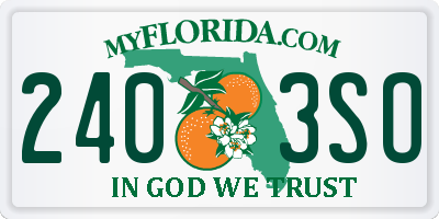 FL license plate 2403SO