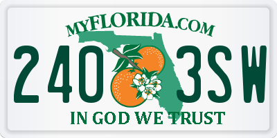 FL license plate 2403SW