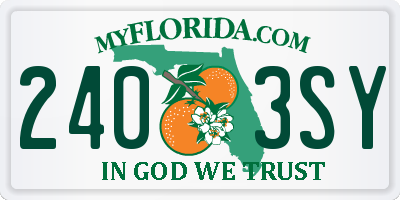 FL license plate 2403SY