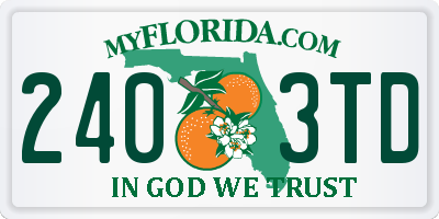 FL license plate 2403TD
