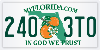 FL license plate 2403TO