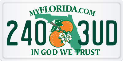 FL license plate 2403UD