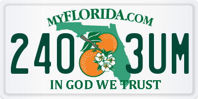FL license plate 2403UM