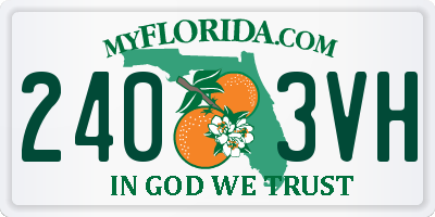 FL license plate 2403VH