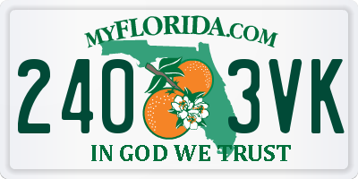 FL license plate 2403VK