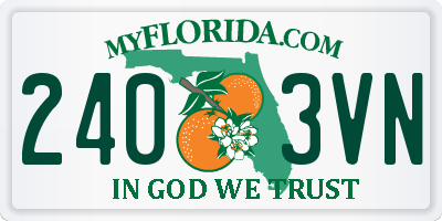 FL license plate 2403VN