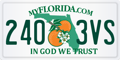 FL license plate 2403VS