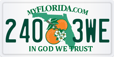 FL license plate 2403WE