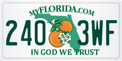 FL license plate 2403WF