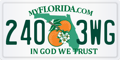 FL license plate 2403WG