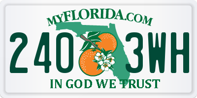 FL license plate 2403WH