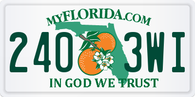 FL license plate 2403WI