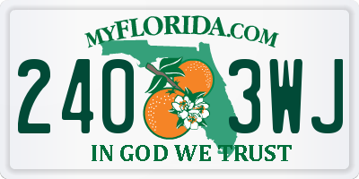 FL license plate 2403WJ