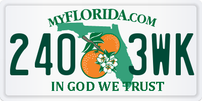 FL license plate 2403WK