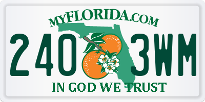FL license plate 2403WM
