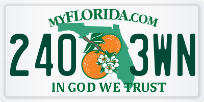 FL license plate 2403WN