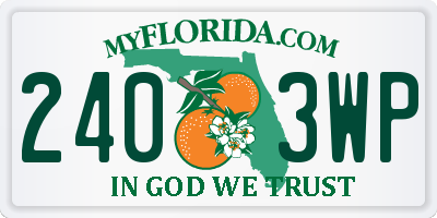 FL license plate 2403WP