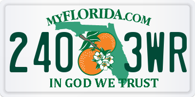 FL license plate 2403WR