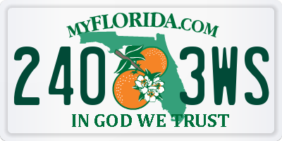 FL license plate 2403WS