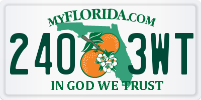 FL license plate 2403WT