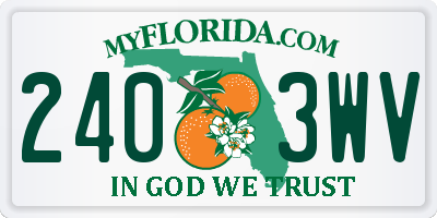 FL license plate 2403WV