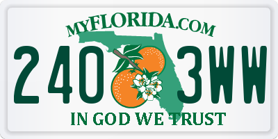 FL license plate 2403WW