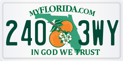 FL license plate 2403WY