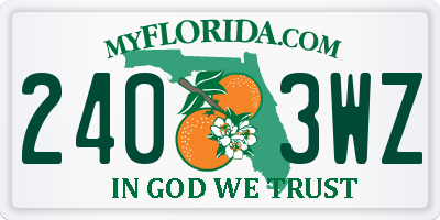 FL license plate 2403WZ