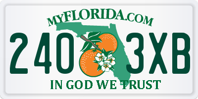 FL license plate 2403XB