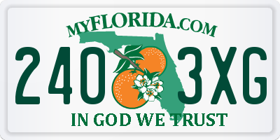 FL license plate 2403XG