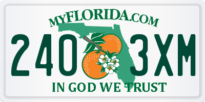 FL license plate 2403XM