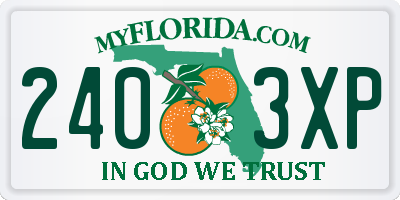 FL license plate 2403XP