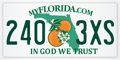 FL license plate 2403XS