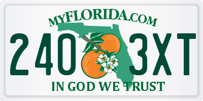 FL license plate 2403XT