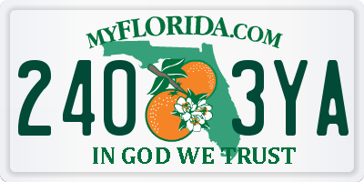 FL license plate 2403YA