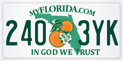 FL license plate 2403YK