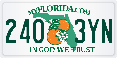 FL license plate 2403YN
