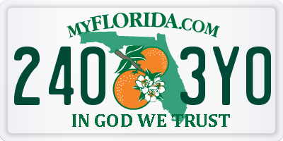 FL license plate 2403YO