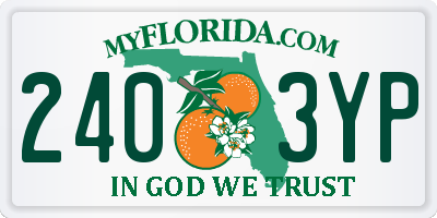 FL license plate 2403YP