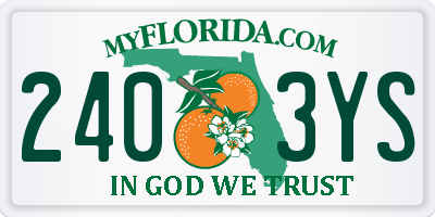 FL license plate 2403YS