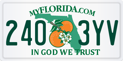 FL license plate 2403YV