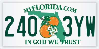 FL license plate 2403YW
