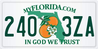 FL license plate 2403ZA