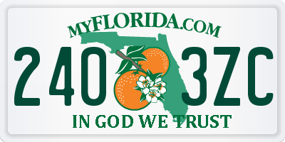 FL license plate 2403ZC