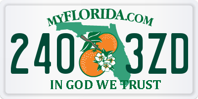 FL license plate 2403ZD