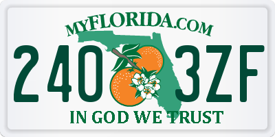 FL license plate 2403ZF
