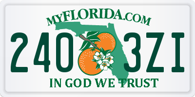FL license plate 2403ZI