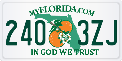 FL license plate 2403ZJ