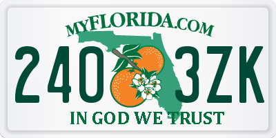 FL license plate 2403ZK